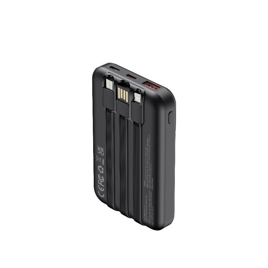 HELIX 4-IN-1 Power Bank With Built In Compact Cables 10000mAh 22.5W QC+20W PD - HELIMULTI-10