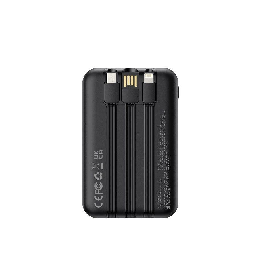 HELIX 4-IN-1 Power Bank With Built In Compact Cables 10000mAh 22.5W QC+20W PD - HELIMULTI-10