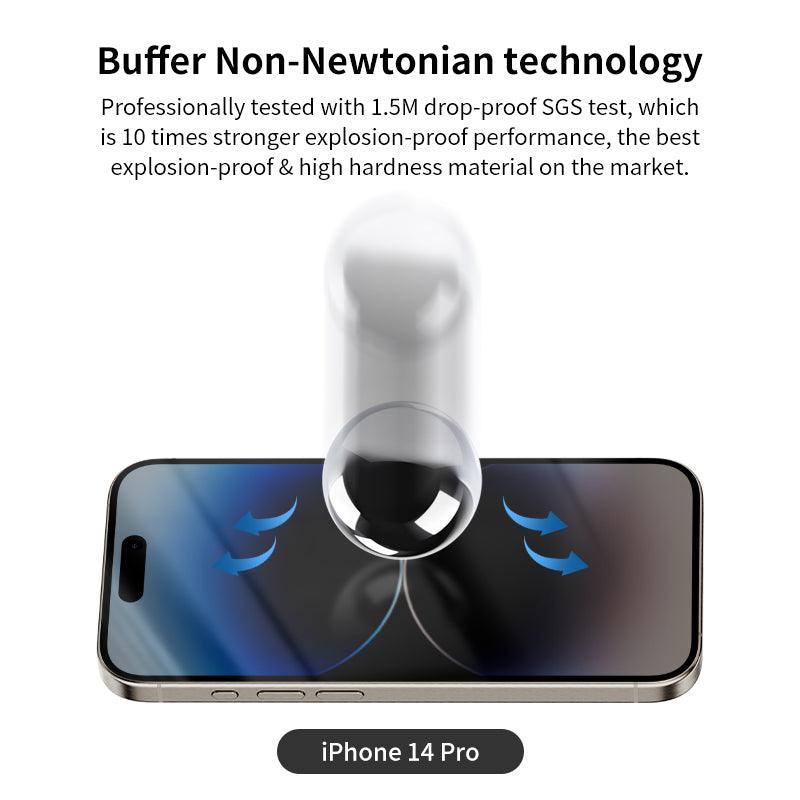 HELIX Buffer Privacy Screen Protector Tempered Glass For iPhone 14 Pro 6.1’’ With Non-Newtonian Technology