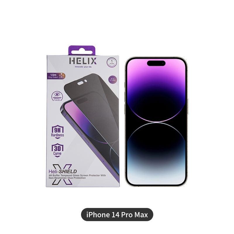 HELIX Buffer Privacy Screen Protector Tempered Glass For iPhone 14 Pro Max 6.7’’ With Non-Newtonian Technology