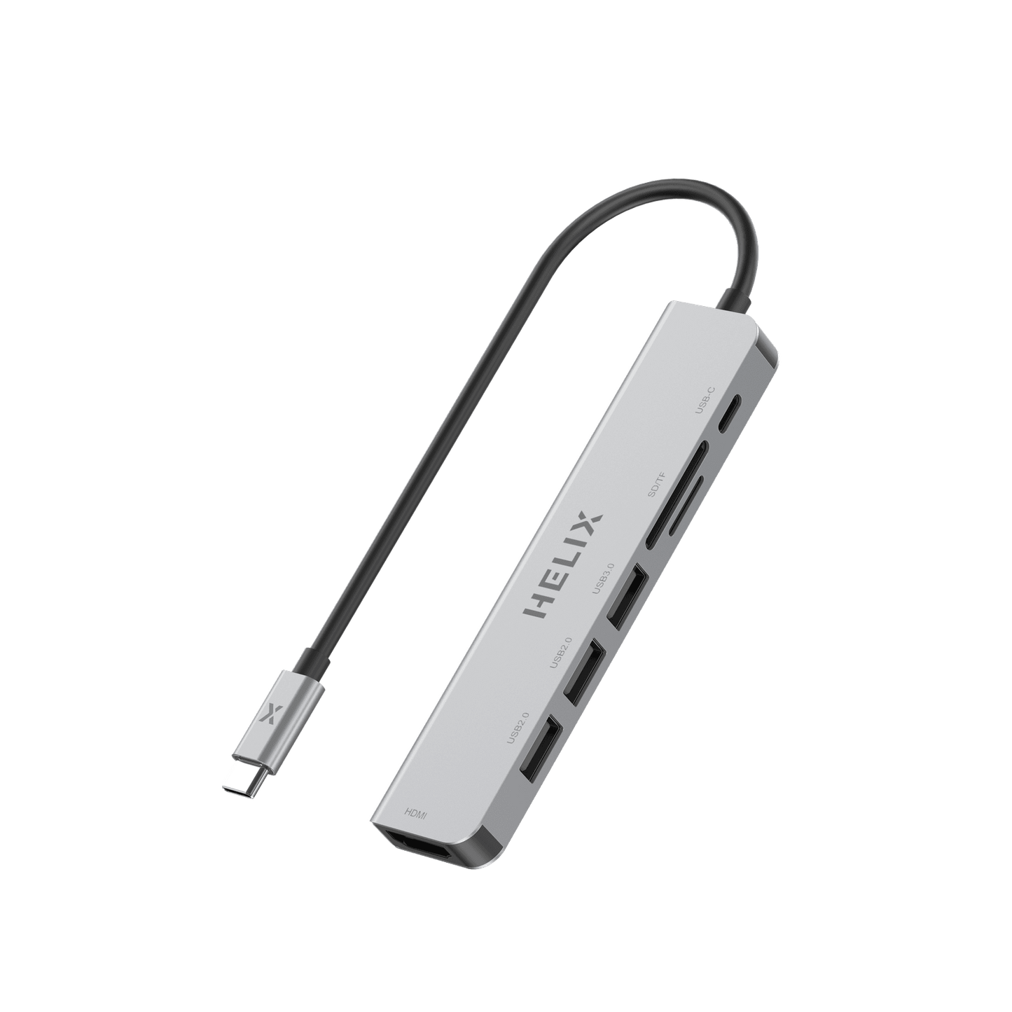 HELIX 7-IN-1 100W PD USB-C HUB With USB 3.0, 4K HDMI, Aluminum Protective Shell - HELIHUB-7
