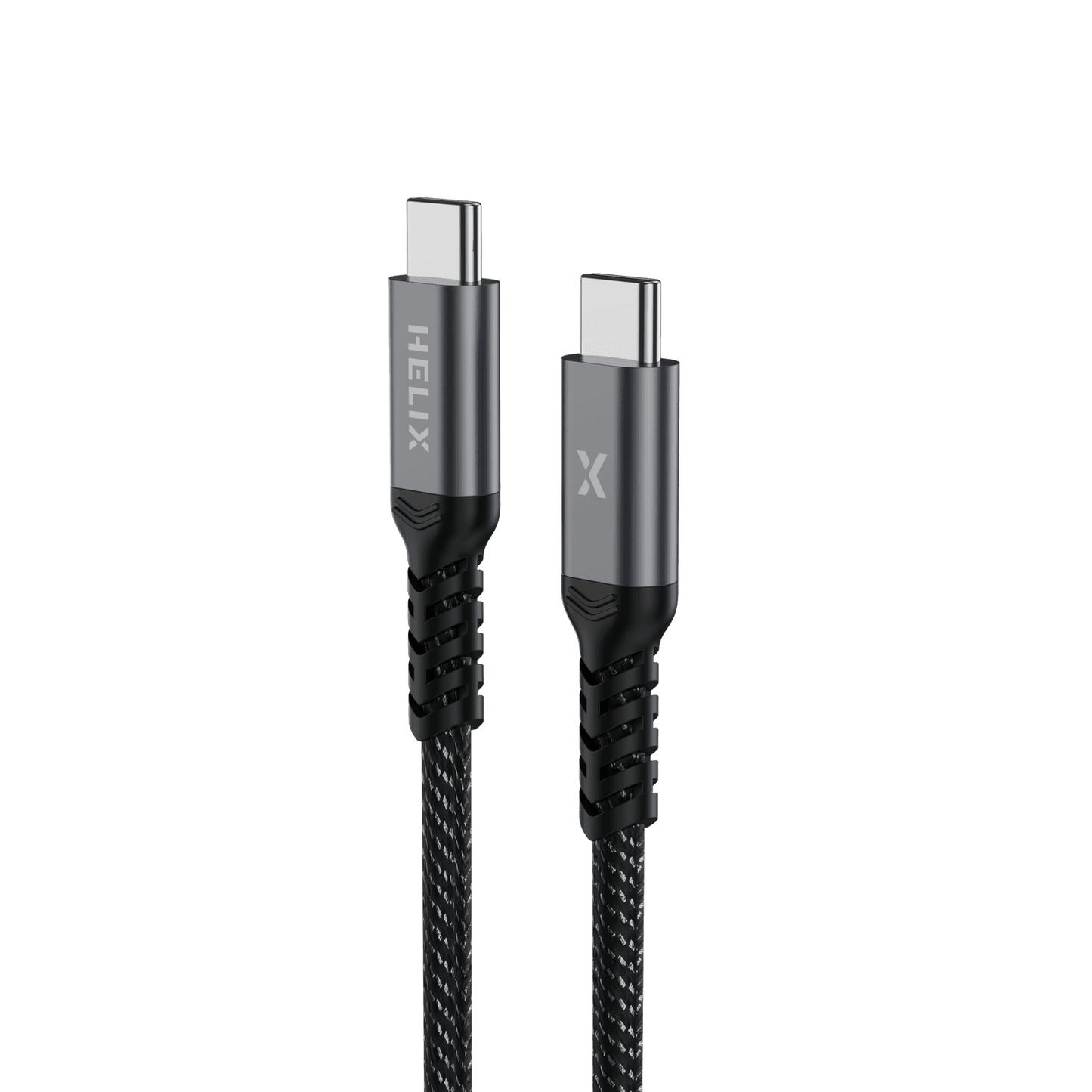 HELIX 100W USB-C to USB-C Cable With USB 3.1, PD3.0, 5A/20V, 10GBps Data, Transfer Braided Anti Tangle Material - 2M