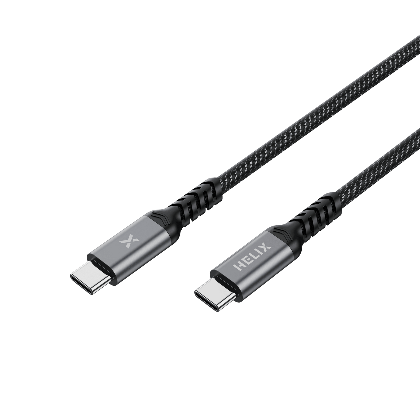HELIX 100W USB-C to USB-C Cable With USB 3.1, PD3.0, 5A/20V, 10GBps Data, Transfer Braided Anti Tangle Material - 2M