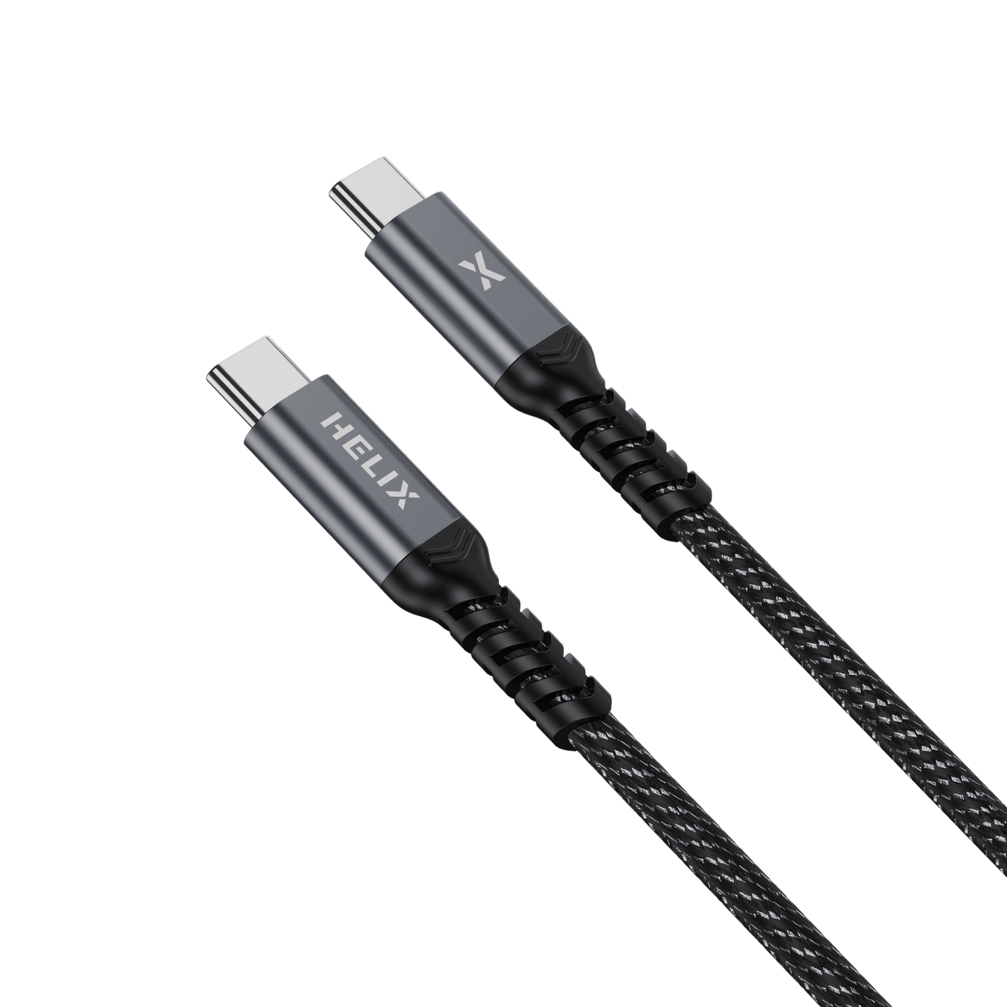 HELIX 100W USB-C to USB-C Cable With USB 3.1, PD3.0, 5A/20V, 10GBps Data, Transfer Braided Anti Tangle Material - 2M