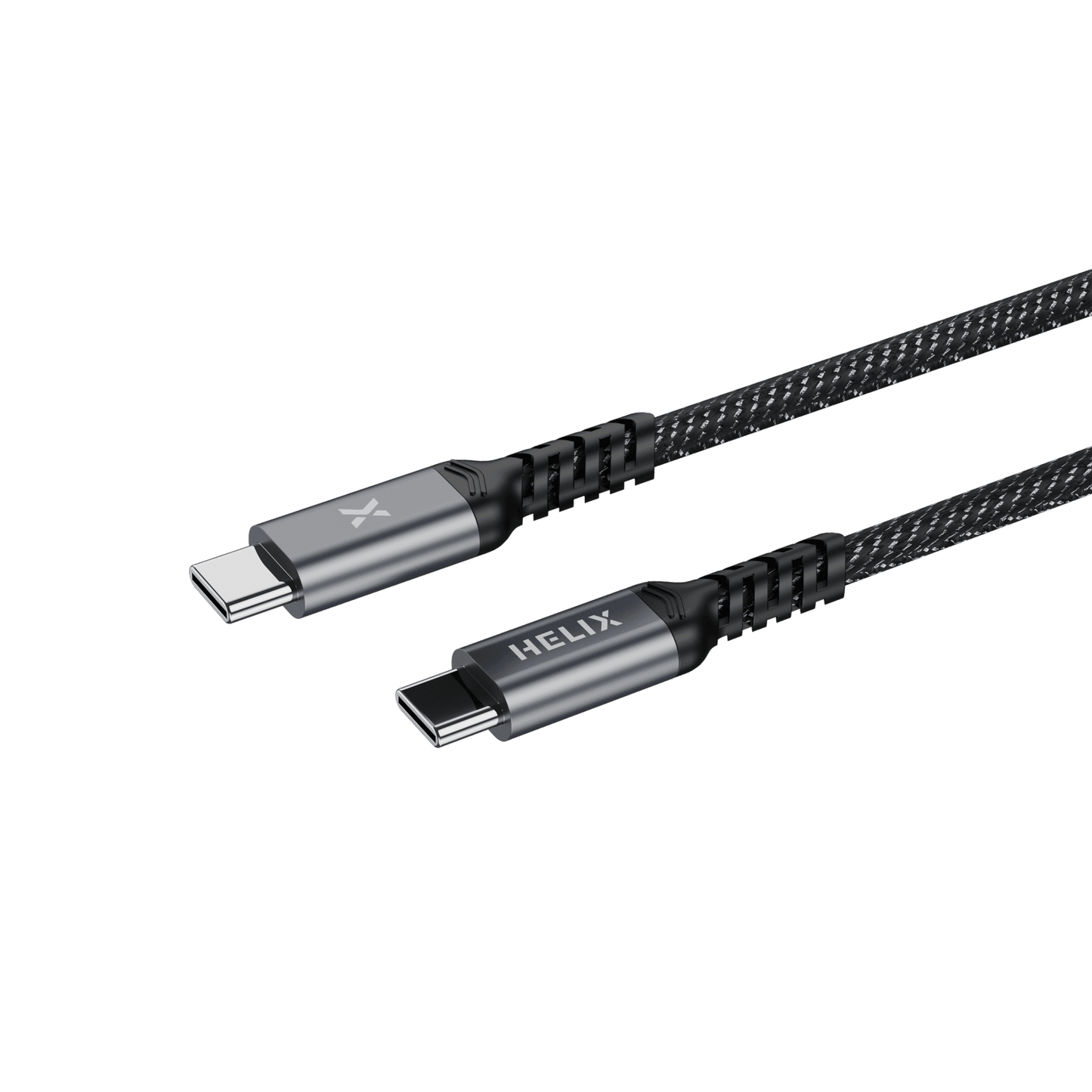 HELIX 100W USB-C to USB-C Cable With USB 3.1, PD3.0, 5A/20V, 10GBps Data, Transfer Braided Anti Tangle Material - 2M