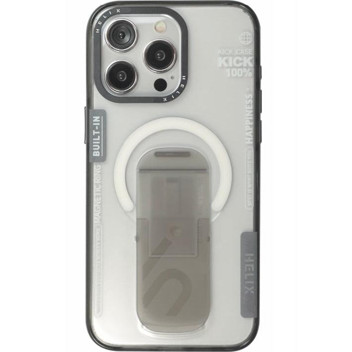 HELIX Heli-Kick Pro MagSafe Case with Kickstand, Holder, and Stylish Material for iPhone 15 Pro - Black