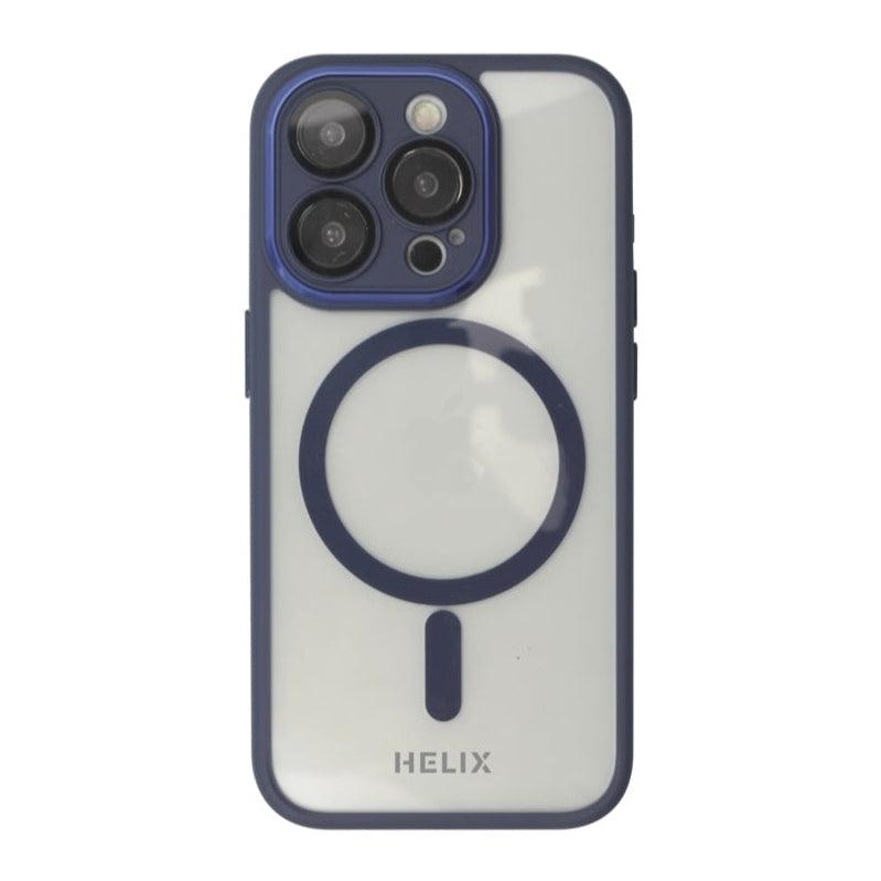 HELIX Heli-Fits Pro MagSafe Case with 360-Degree Protection, Glass Lens Protector, and Anti-Fall Grip for iPhone 15 Pro - Blue