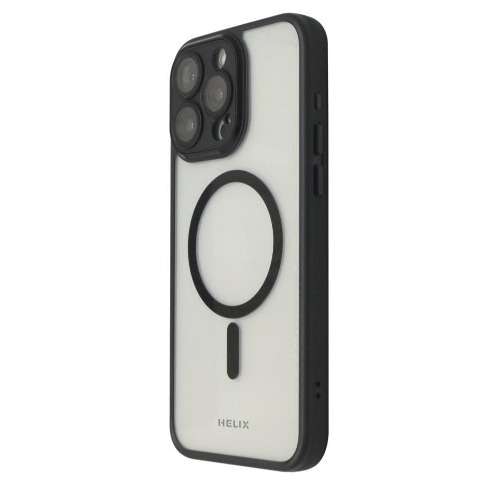 HELIX Heli-Fits Pro Max MagSafe Case with 360-Degree Protection, Glass Lens Protector, and Anti-Fall Grip for iPhone 15 Pro Max - Black