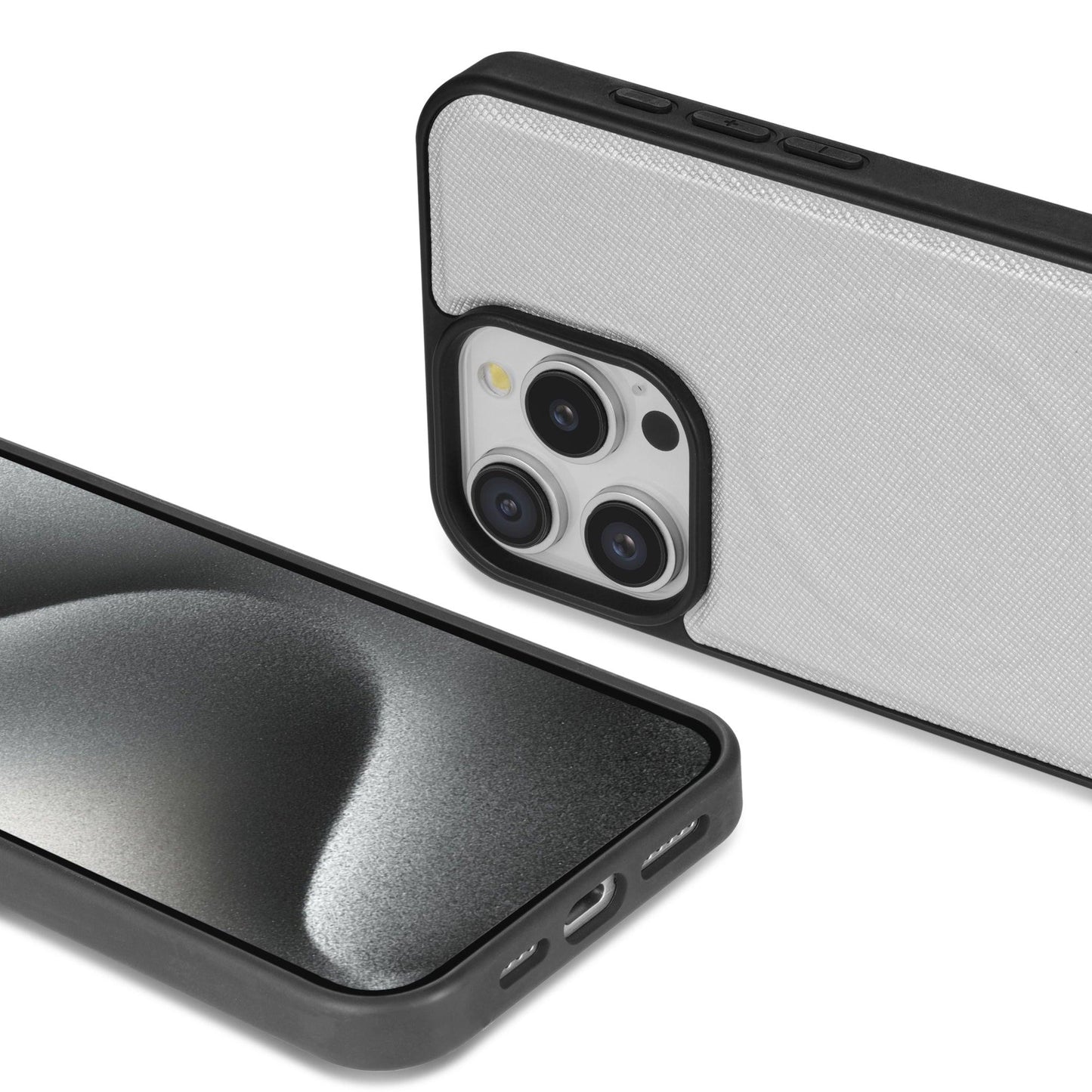 HELIX Heli-Lux Leather MagSafe Case with Protective Corners for iPhone 15 Pro Max - Grey
