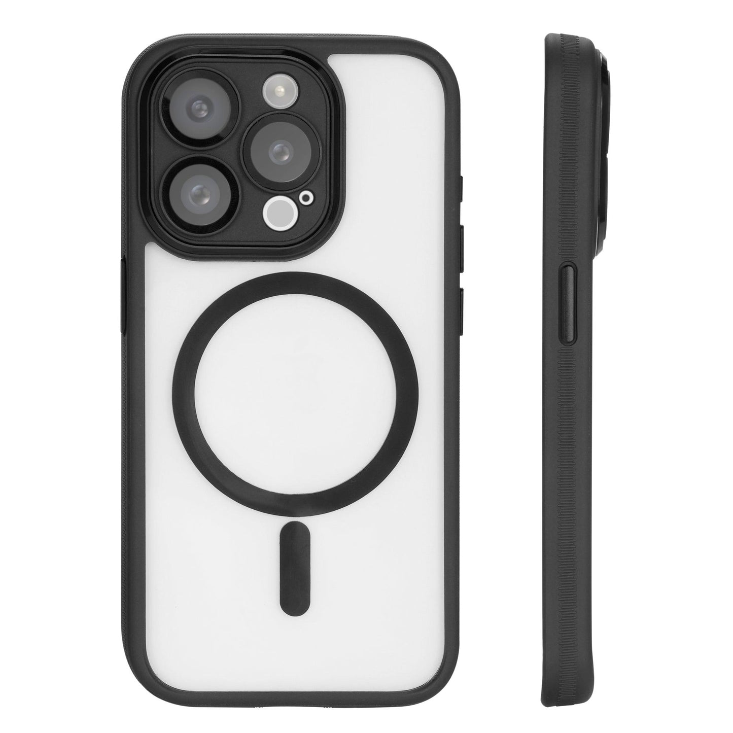 HELIX Heli-Fits Pro MagSafe Case with 360-Degree Protection, Glass Lens Protector, and Anti-Fall Grip for iPhone 15 Pro - Black