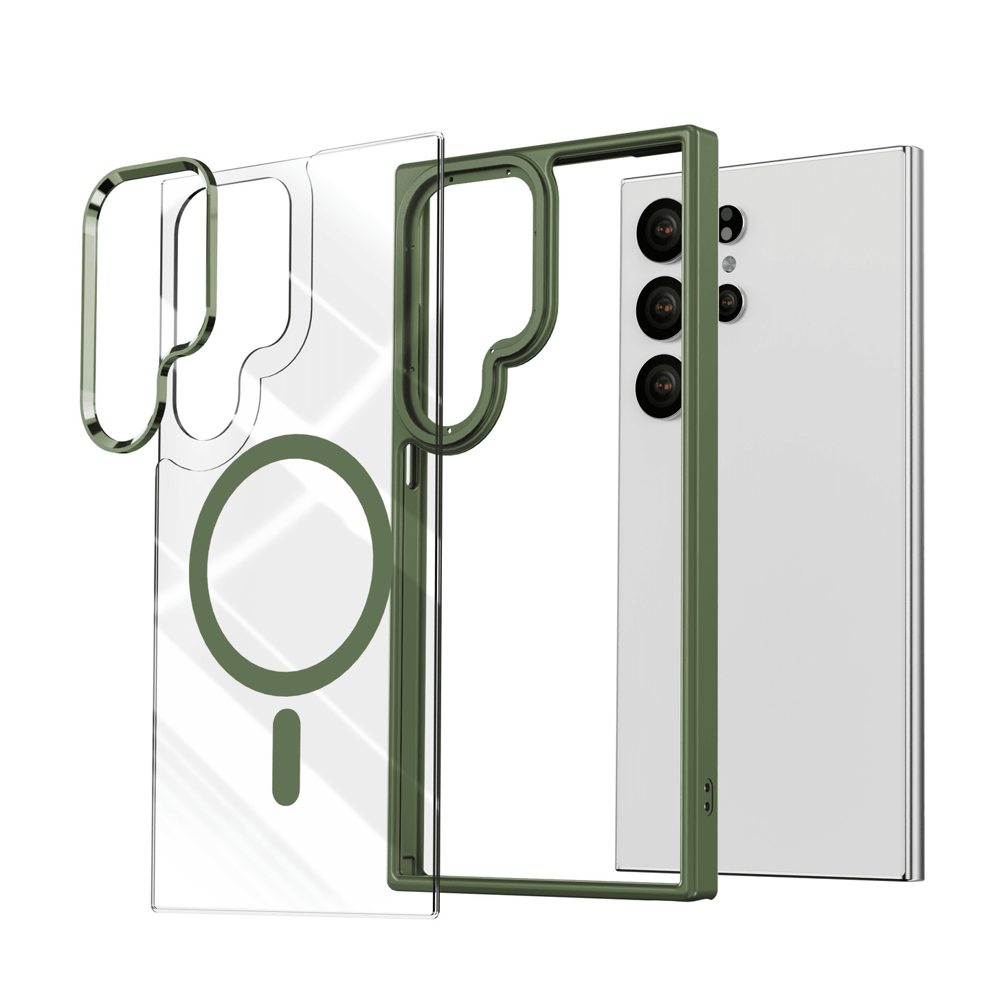HELIX Heli-Eye Full Protection MagSafe Case with Lens Protector for Samsung Galaxy S24 Ultra - Green