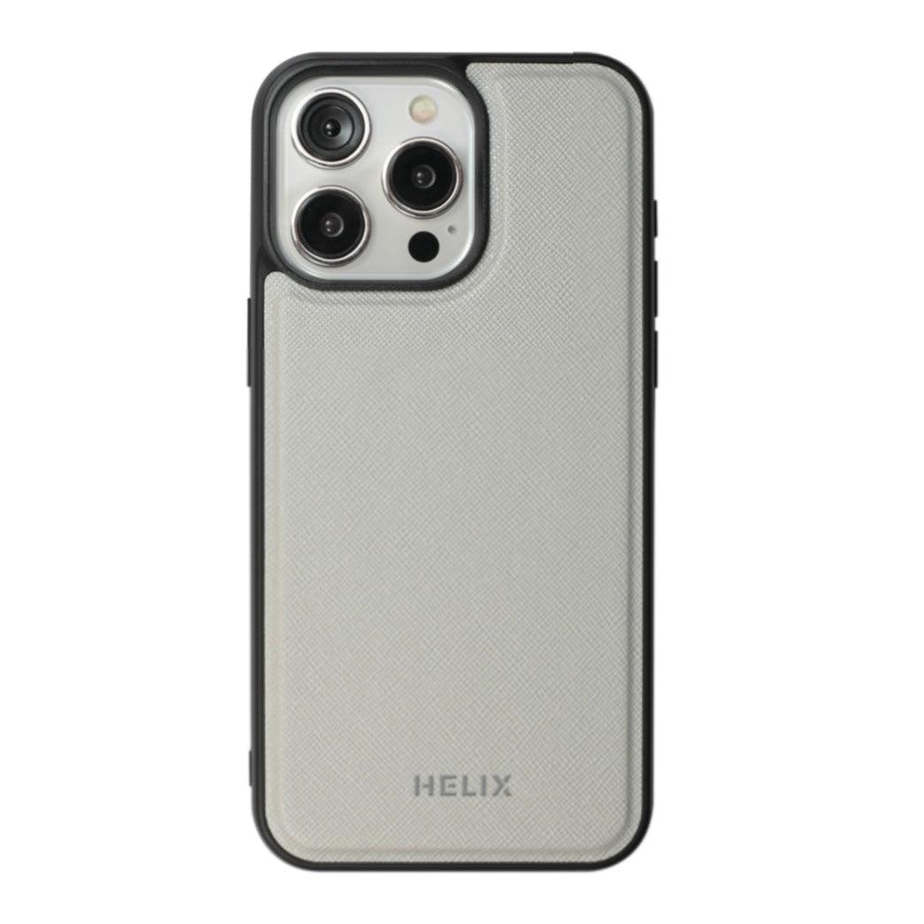 HELIX Heli-Lux Leather MagSafe Case with Protective Corners for iPhone 15 Pro Max - Grey