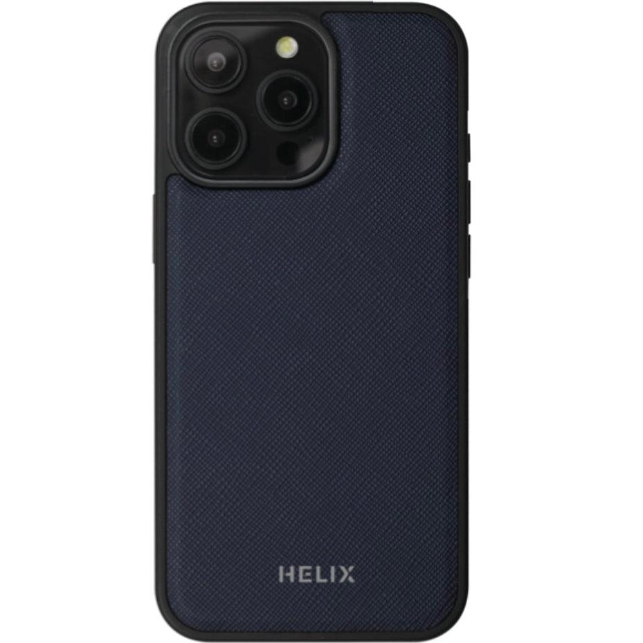 HELIX Heli-Lux Leather MagSafe Case with Protective Corners for iPhone 15 Pro - Blue