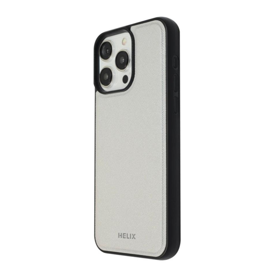 HELIX Heli-Lux Leather MagSafe Case with Protective Corners for iPhone 15 Pro Max - Grey