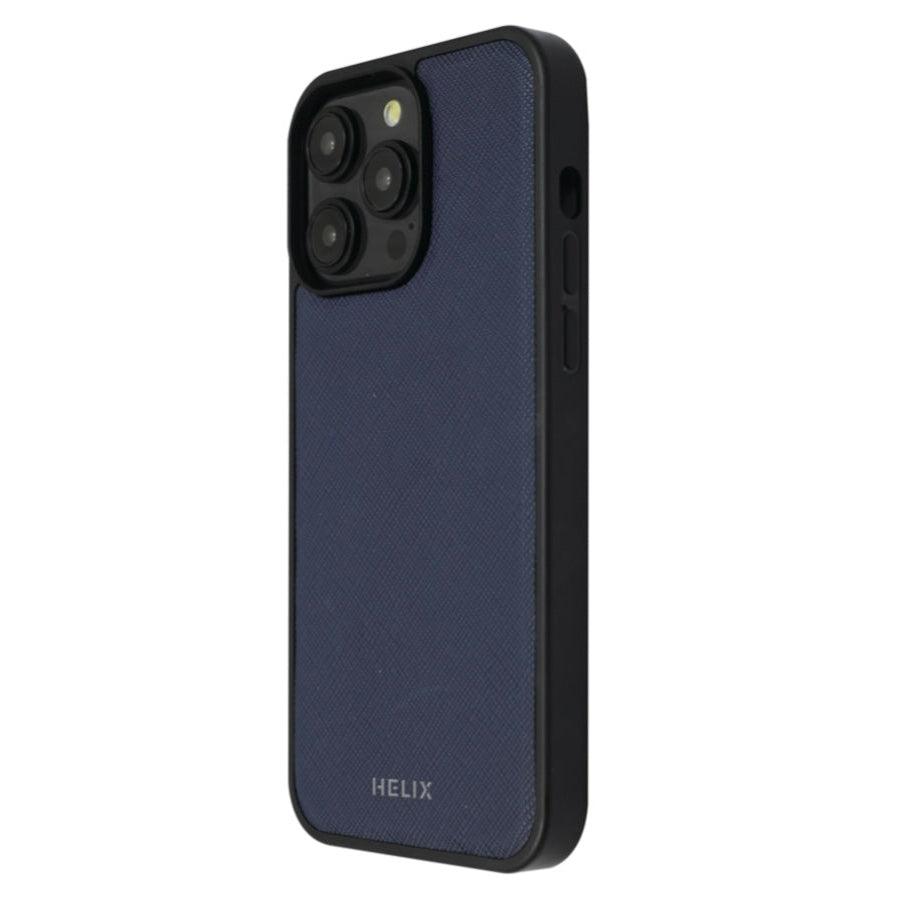 HELIX Heli-Lux Leather MagSafe Case with Protective Corners for iPhone 15 Pro - Blue