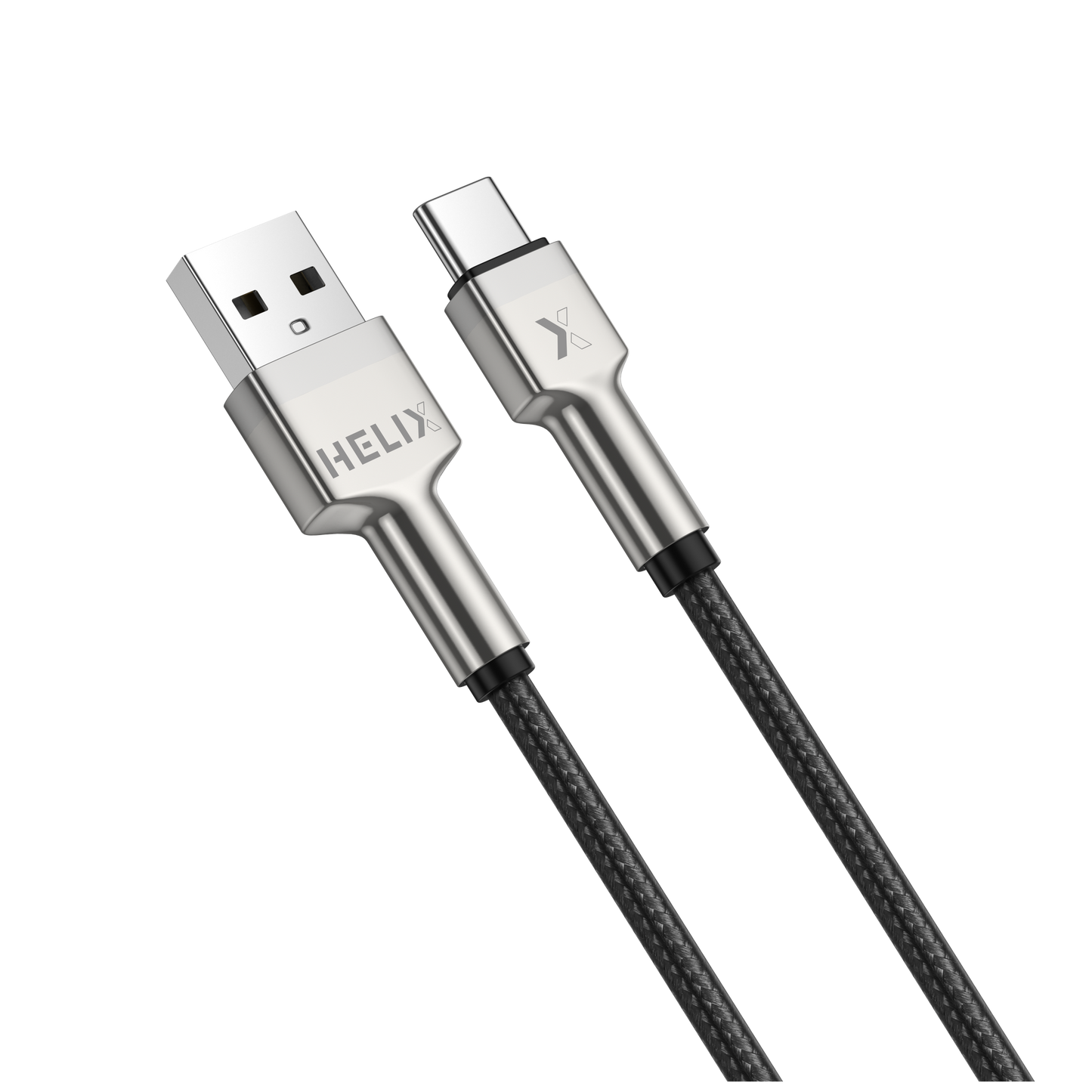 HELIX Ultra Fast Charging Zinc Alloy USB-A To USB-C Cable With Aluminum Alloy Shell, Double Nylon Braided 1.2M - HELICORD-UC