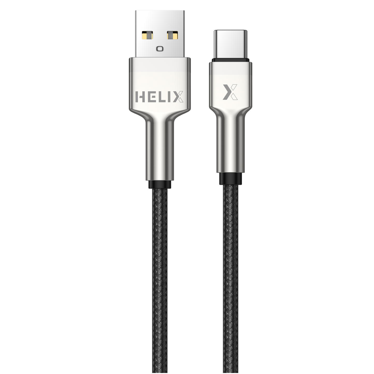 HELIX Ultra Fast Charging Zinc Alloy USB-A To USB-C Cable With Aluminum Alloy Shell, Double Nylon Braided 1.2M - HELICORD-UC