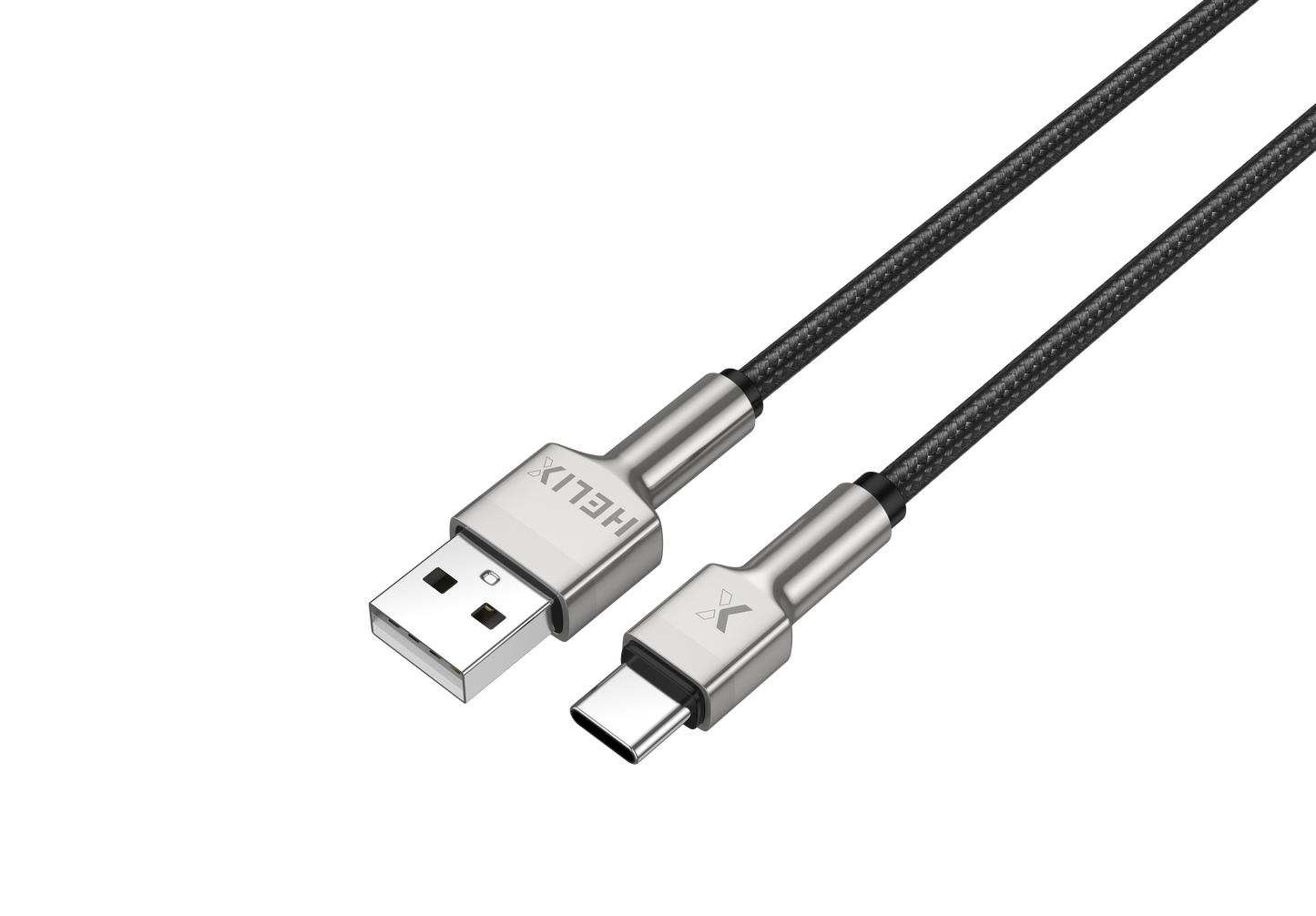 HELIX Ultra Fast Charging Zinc Alloy USB-A To USB-C Cable With Aluminum Alloy Shell, Double Nylon Braided 1.2M - HELICORD-UC