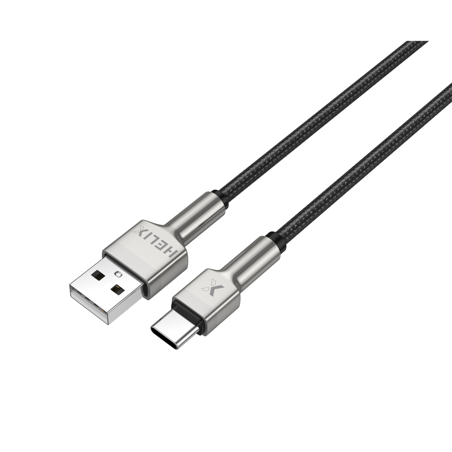 HELIX Ultra Fast Charging Zinc Alloy USB-A To USB-C Cable With Aluminum Alloy Shell, Double Nylon Braided 1.2M - HELICORD-UC