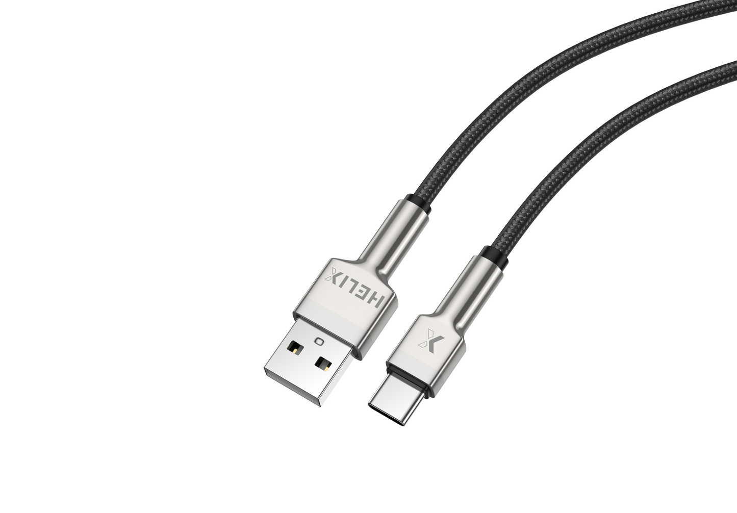 HELIX Ultra Fast Charging Zinc Alloy USB-A To USB-C Cable With Aluminum Alloy Shell, Double Nylon Braided 1.2M - HELICORD-UC