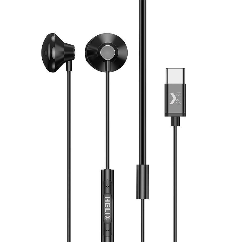 HELIX HELIBUDS-WC USB-C Wired Earbuds – Premium Sound, 8mm Drivers, and 1.2m Cord for High-Quality Audio