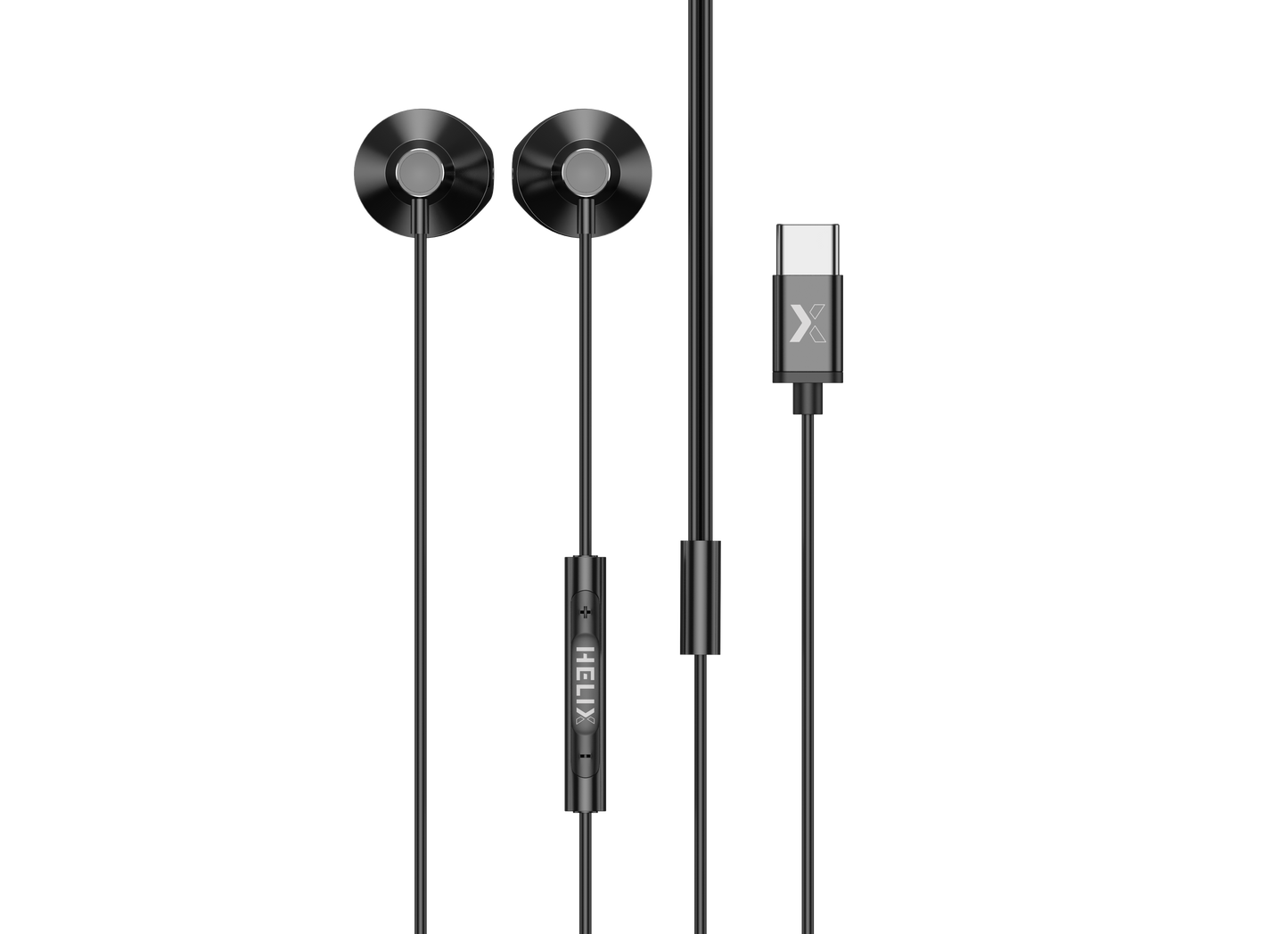 HELIX HELIBUDS-WC USB-C Wired Earbuds – Premium Sound, 8mm Drivers, and 1.2m Cord for High-Quality Audio