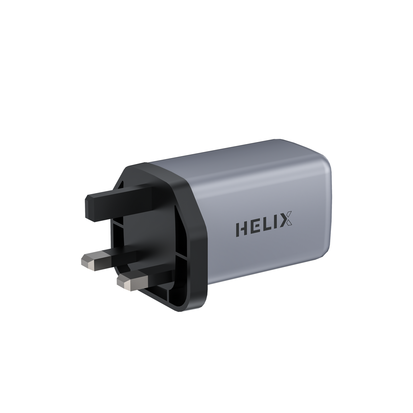HELIX 65W Ultra Fast GaN PD USB-C + QC USB-A Wall Charger – Metallic Grey