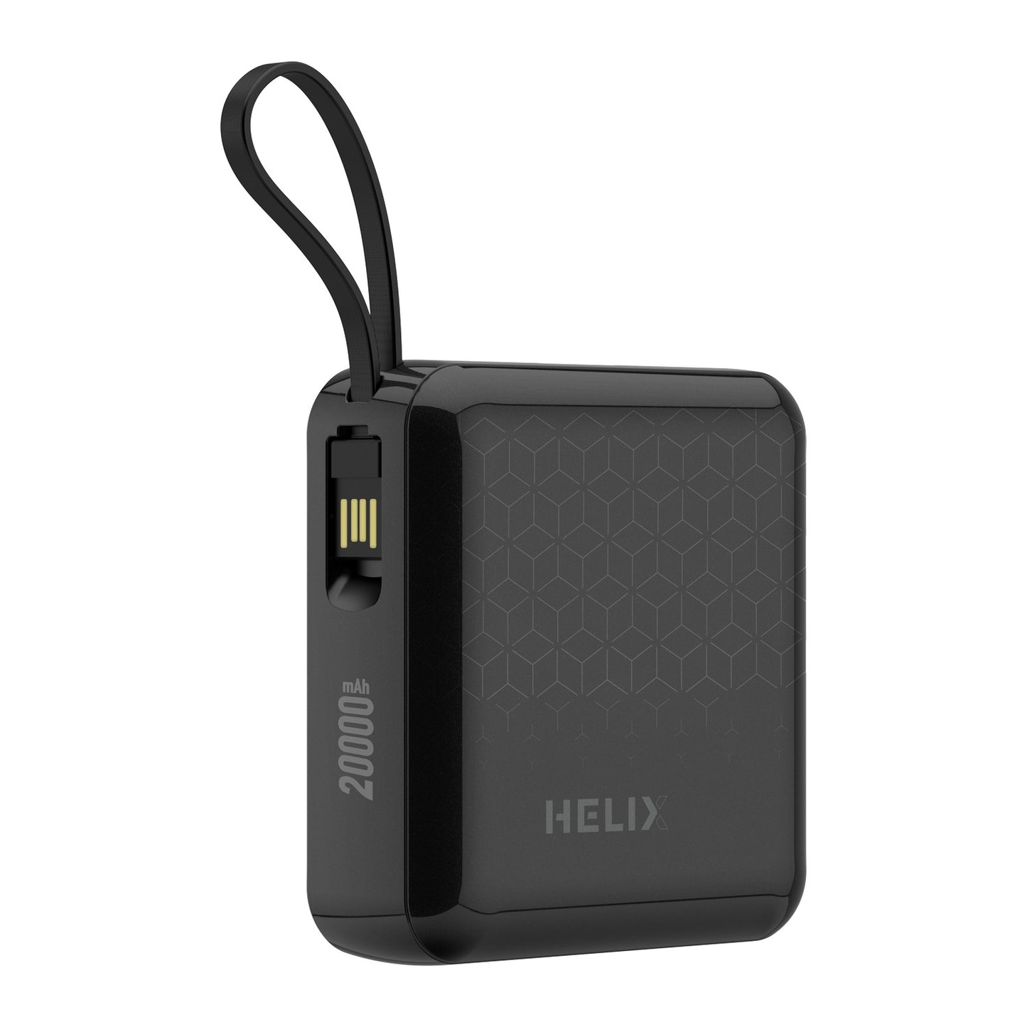 HELIX 4-in-1 Power Bank 20,000mAh – Built-in Cables, 20W PD Fast Charging, LED Display, Universal Compatibility | HELIMULTI-20