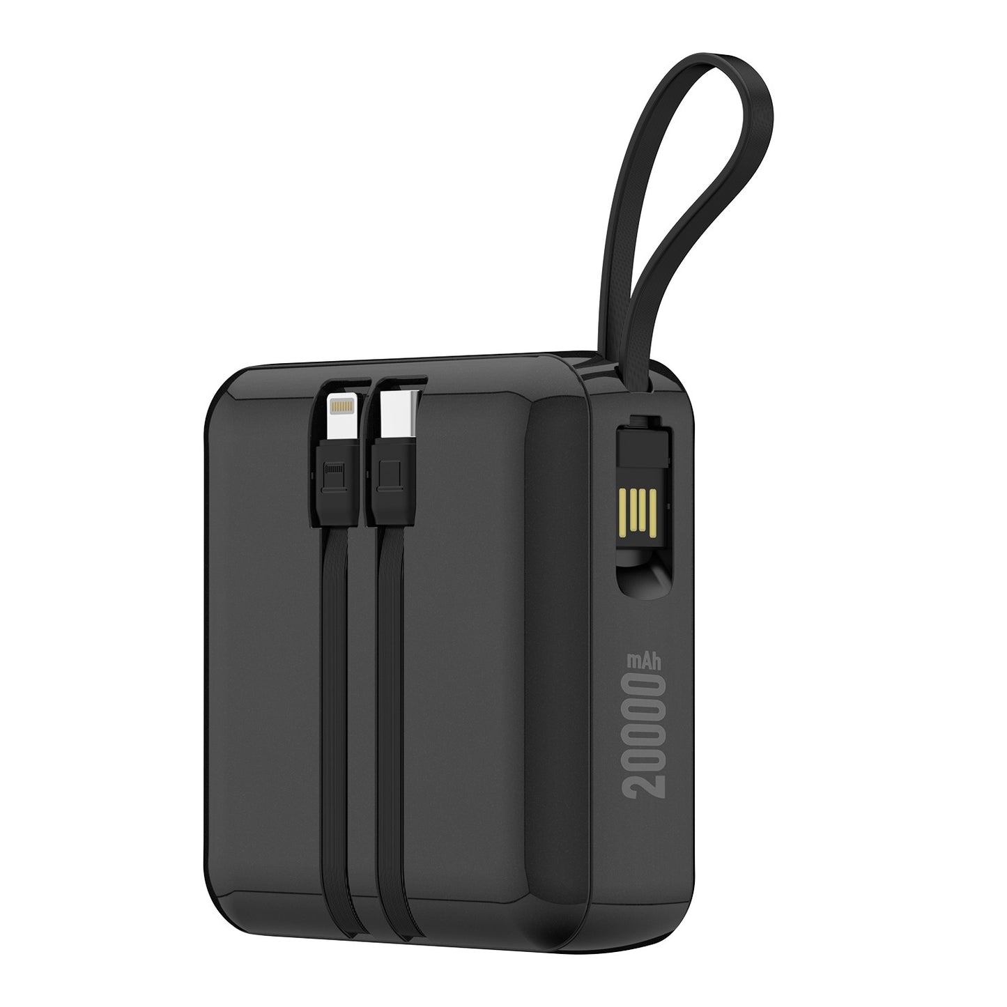 HELIX 4-in-1 Power Bank 20,000mAh – Built-in Cables, 20W PD Fast Charging, LED Display, Universal Compatibility | HELIMULTI-20