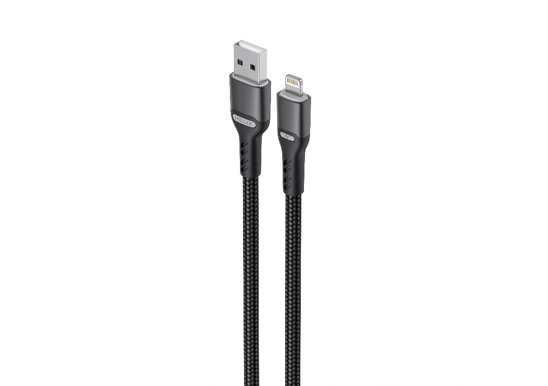 HELIX Ultra Fast Charging USB-A To Lightning Cable With Aluminum Alloy Shell, Double Nylon Braided  1.2M - HELICORD-UL