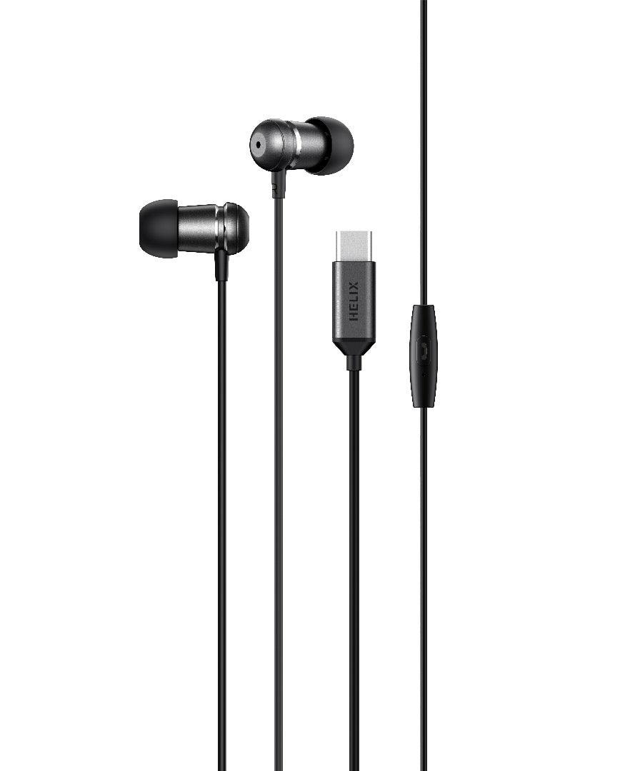 HELIX HELIBUDS-WC USB-C Wired Earbuds – Premium Sound, 8mm Drivers, and 1.2m Cord for High-Quality Audio