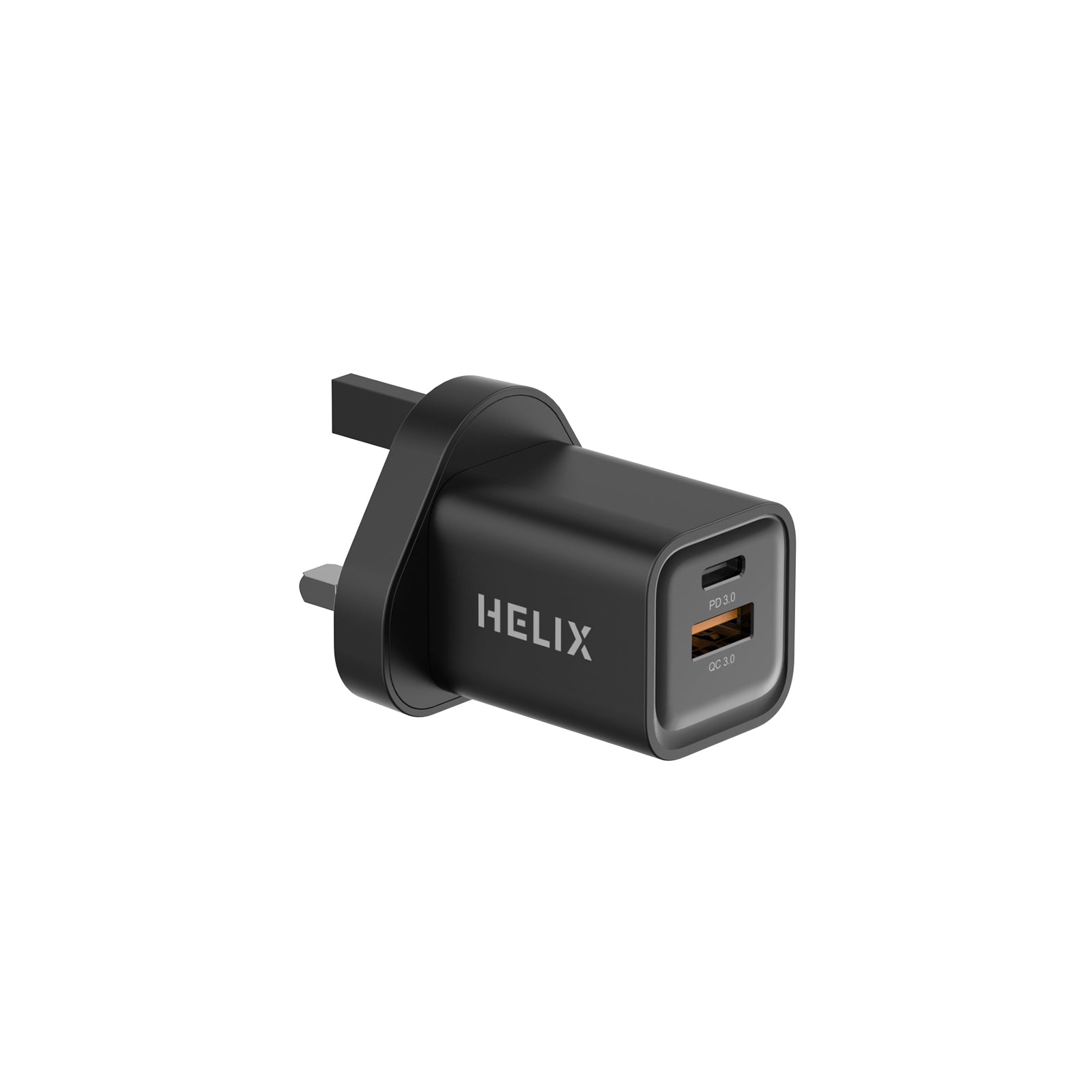 HELIX 33W Ultra Fast GaN PD USB-C+QC USB-A Wall Charger - BlackPLUGHELIXHELIX