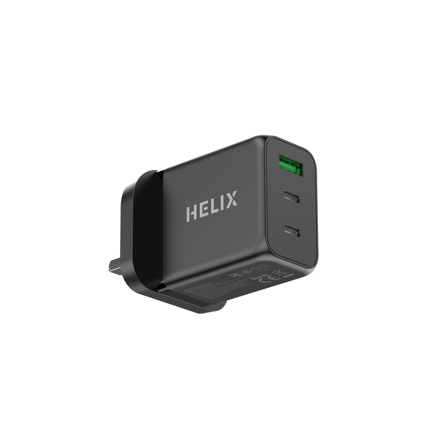 HELIX 65W Ultra Fast Compact GaN Trio Port PD USB-C+QC USB-A Wall CharHELIXHELIX