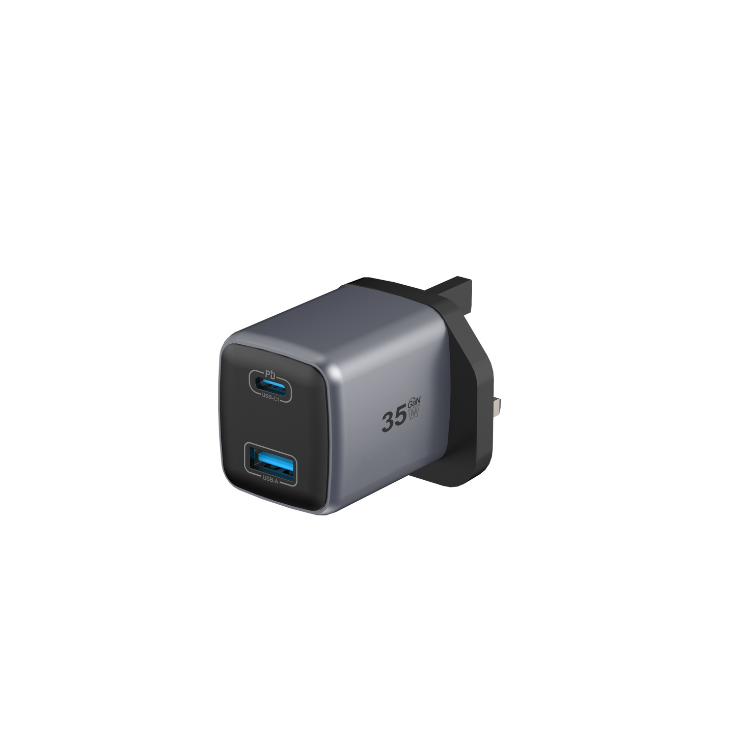 HELIX 35W GaN Fast Wall Charger USB-C + USB-A with 60W USB-C Cable – PowerPro-35W