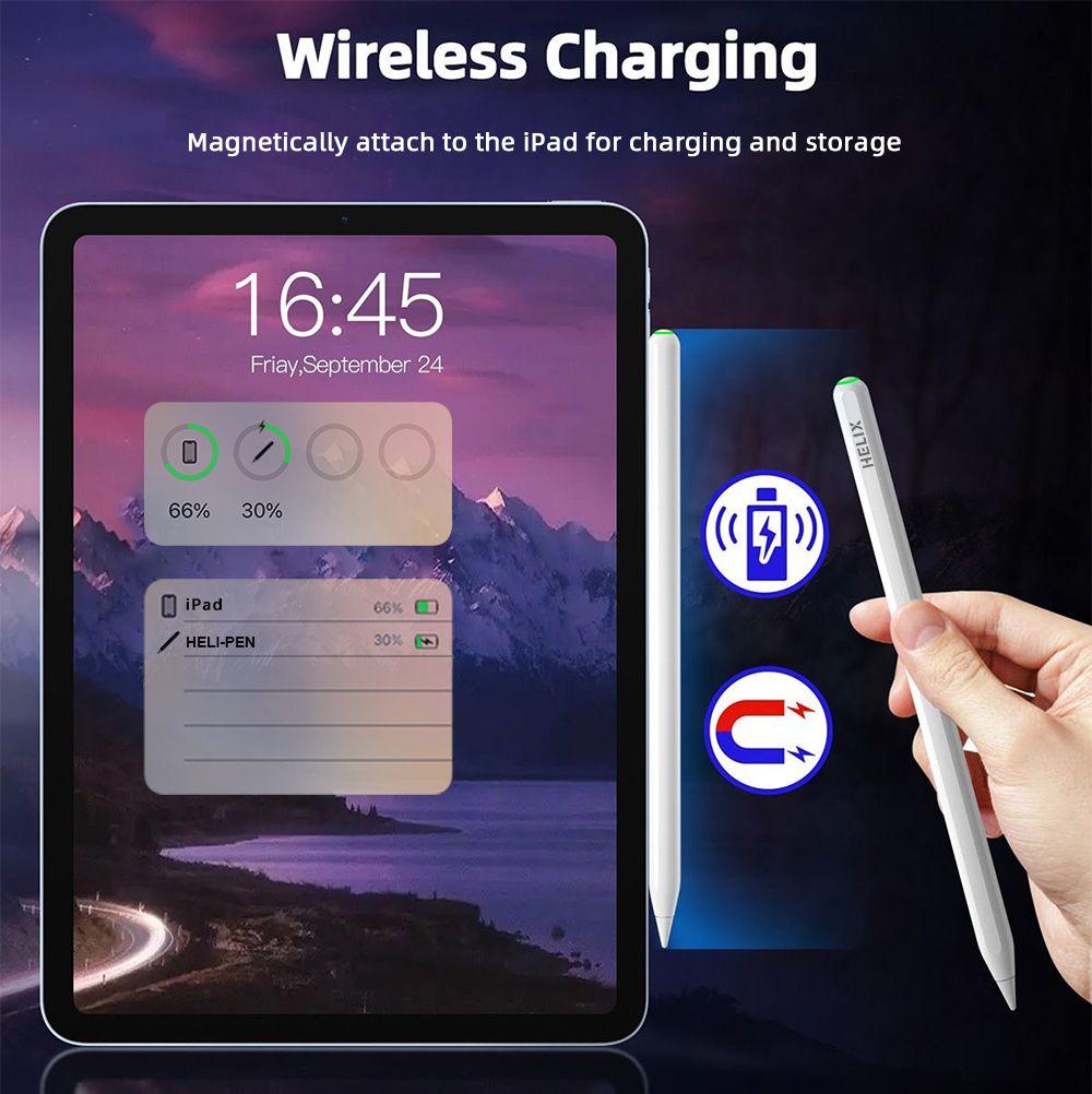 HELIX HELIPEN Wireless Charging Stylus Pen with Palm Rejection & Tilt Sensitivity – Compatible with iPad Air 3/4/5 , iPad 6/7/8/9/10 , iPad Mini 5/6 , iPad Pro 11” & 12.9” 1-6 Gen