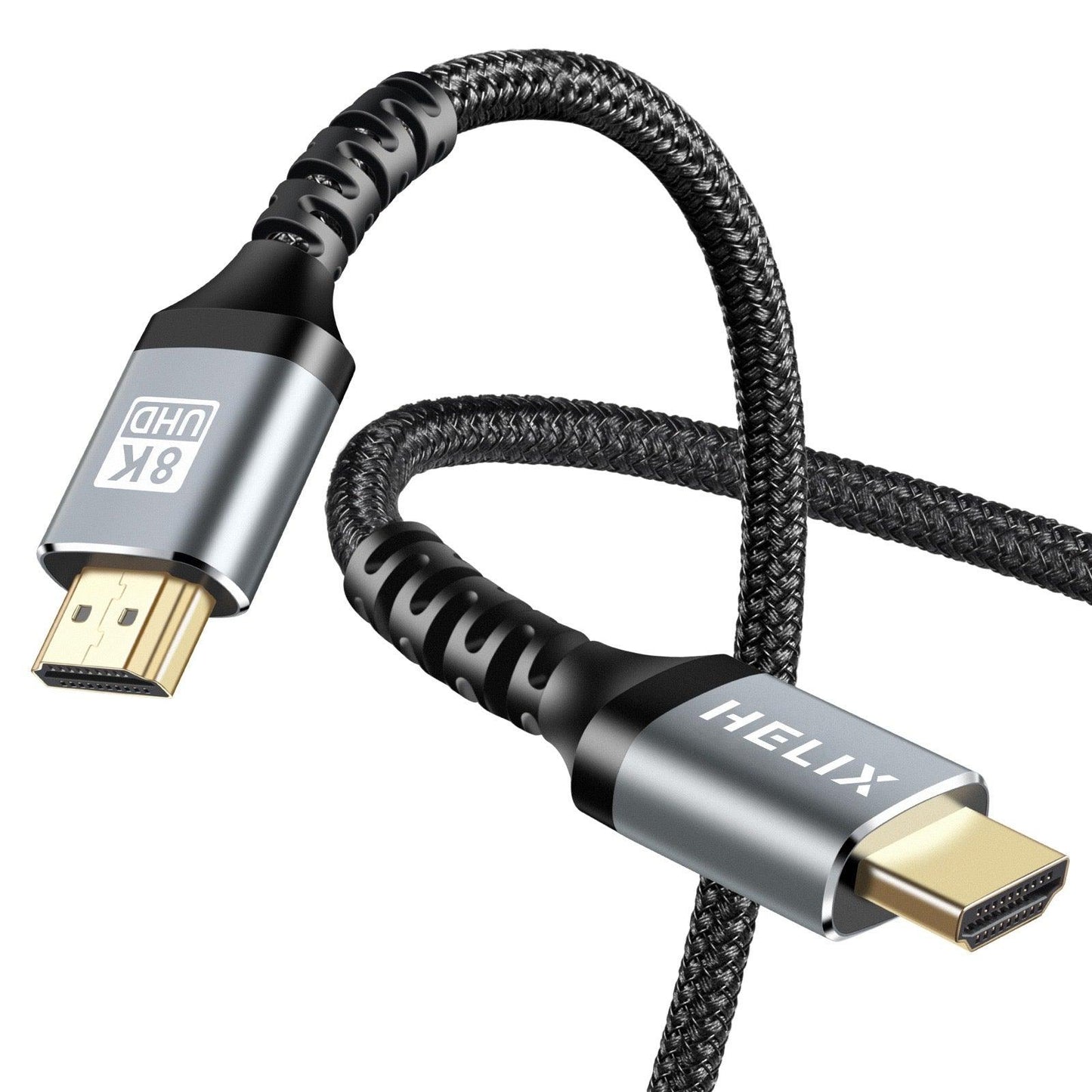 HELIX 8K UHD HDMI Cable 2M – Premium Nylon Braided, Supports 3D, Dolby Atmos & HDR – HELI-HD8K