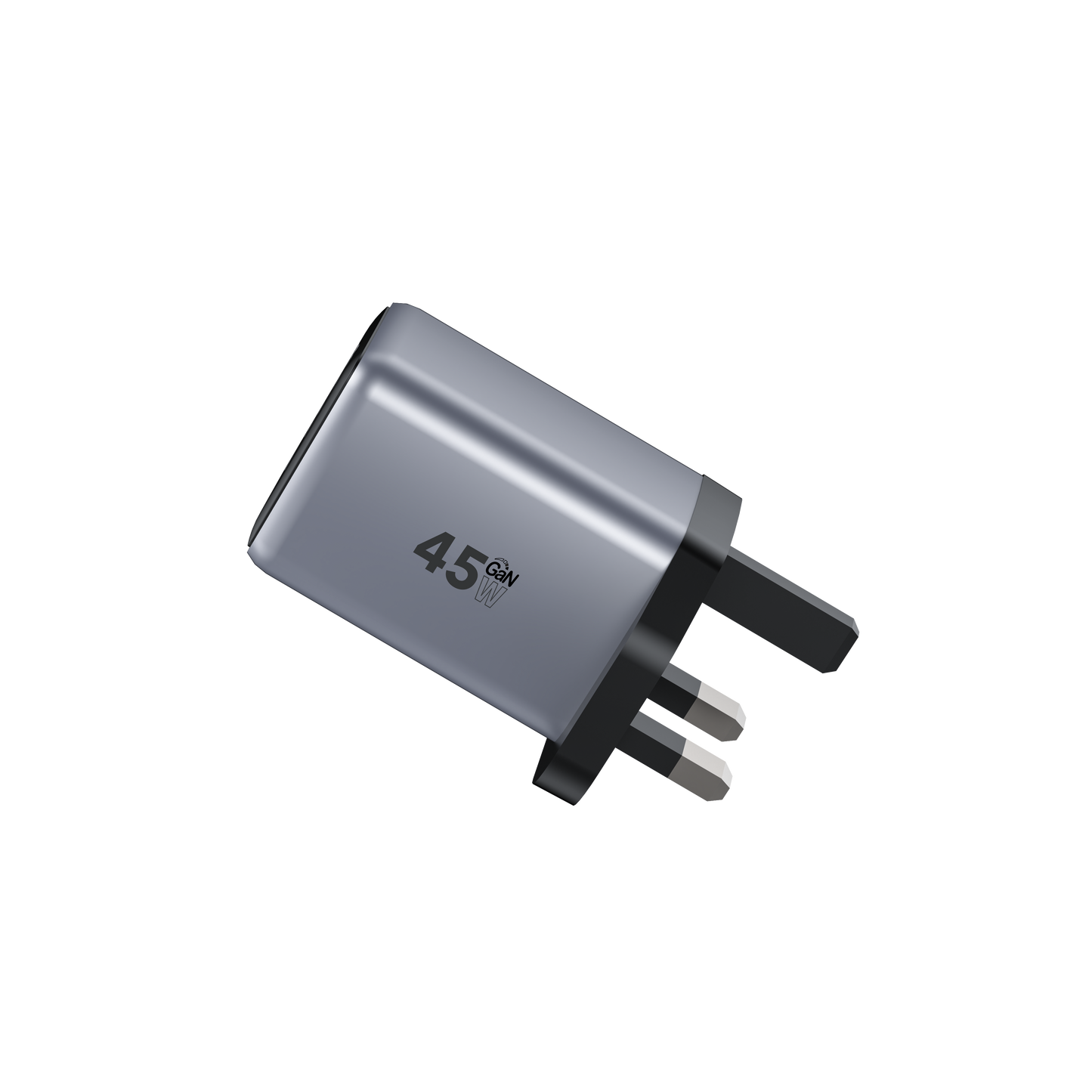 HELIX 45W Ultra Fast GaN PD Dual USB-C Wall Charger – Metallic Grey