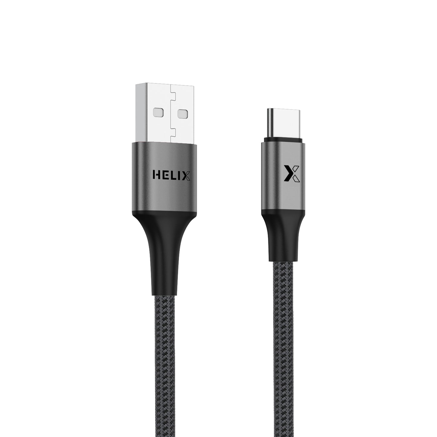 HELIX Ultra Fast Charging Zinc Alloy USB-A To USB-C Cable With Aluminum Alloy Shell, Double Nylon Braided  1.2M - HELICORD-UC