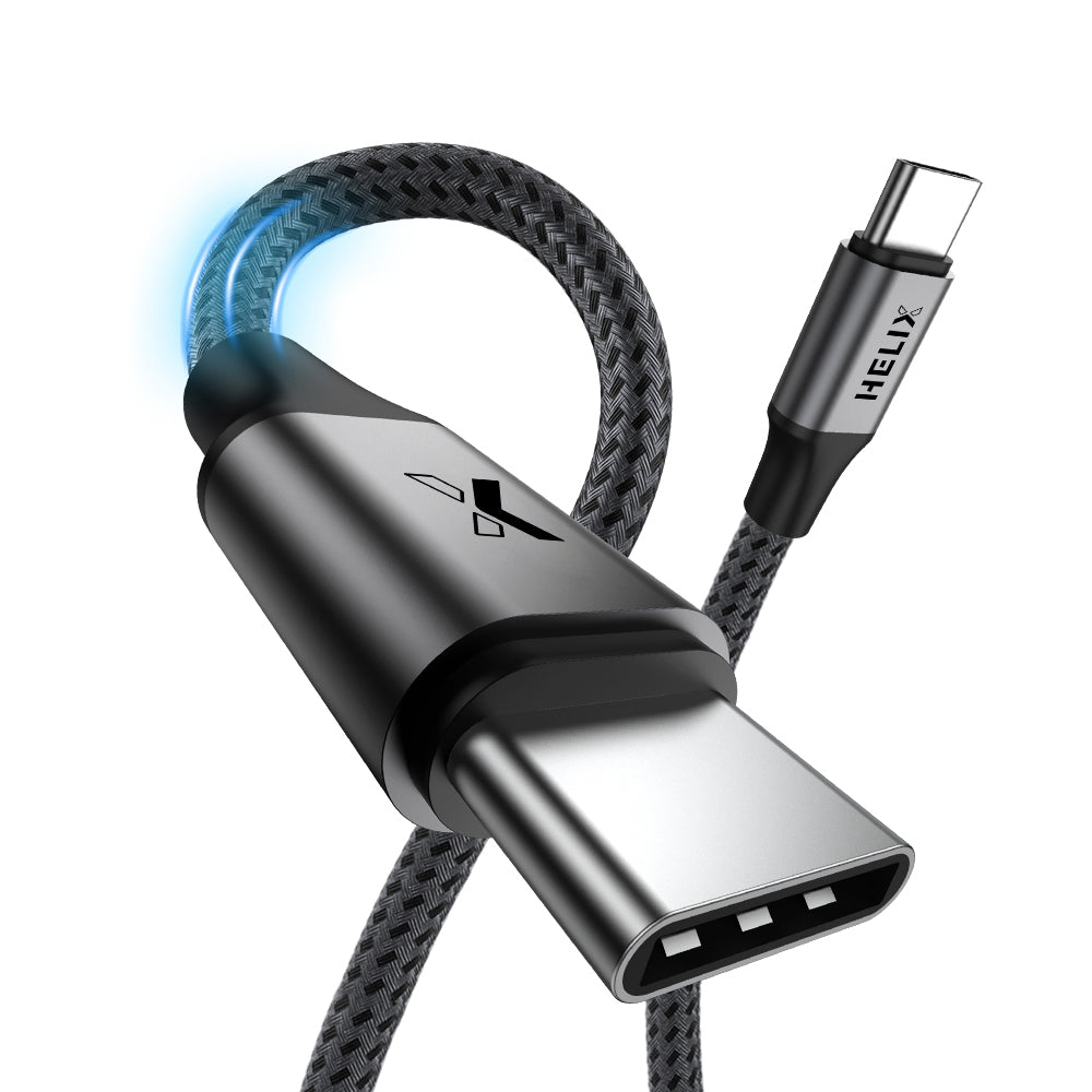HELIX 60W USB-C to USB-C 3A Durable Braided Cable 1.2m HELICORD-CC