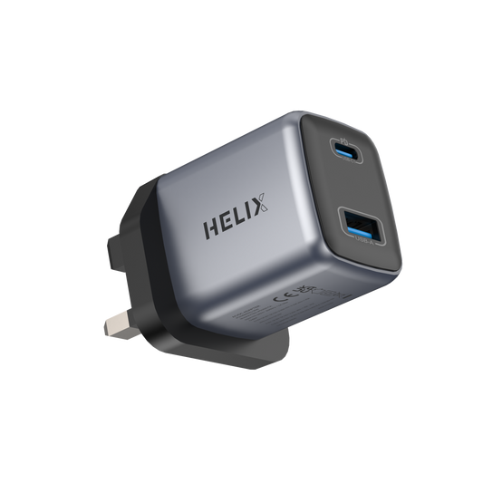 HELIX 35W GaN Fast Wall Charger USB-C + USB-A with 60W USB-C Cable – PowerPro-35W
