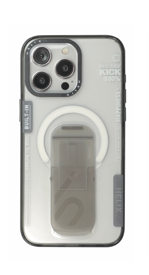 HELIX Heli-Kick Pro MagSafe Case with Kickstand, Holder, and Stylish Material for iPhone 15 Pro - Black