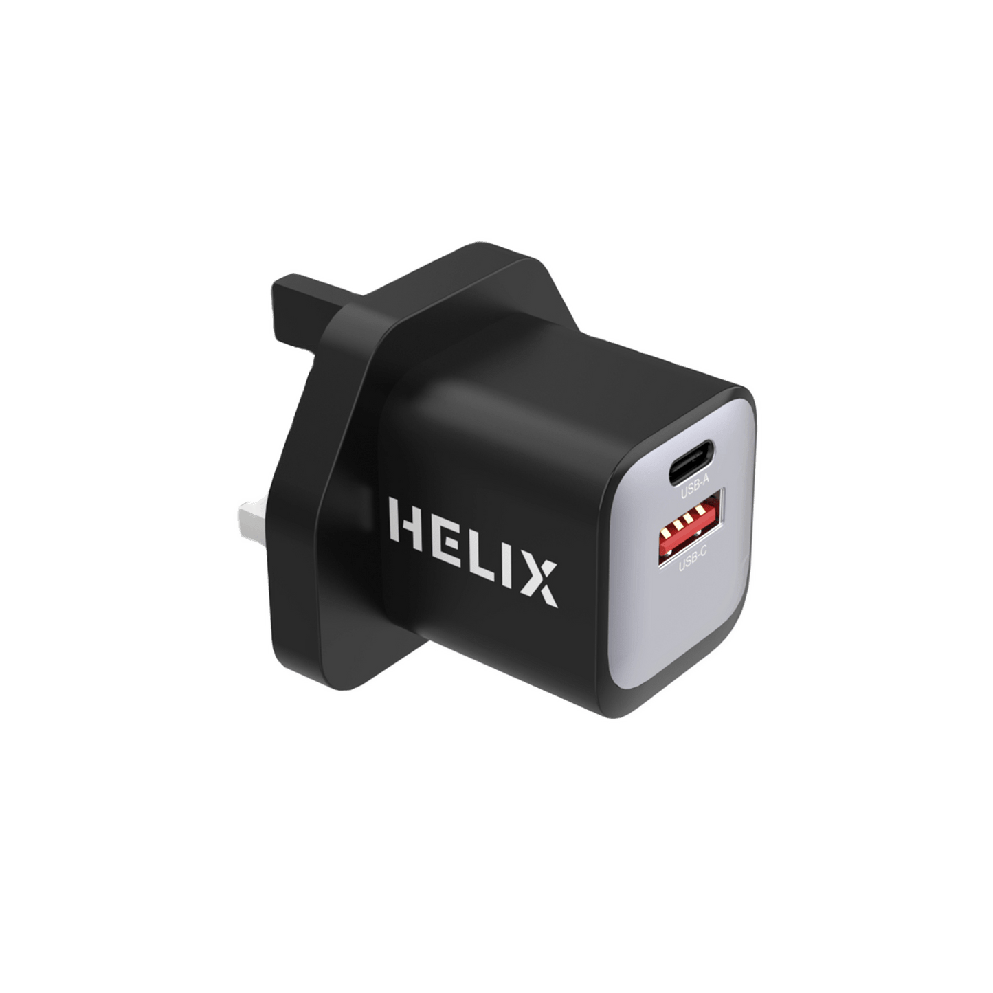 HELIX 20W Ultra Fast Compact Duo Port PD USB-C & QC USB-A Wall Charger - POWERPRO-20