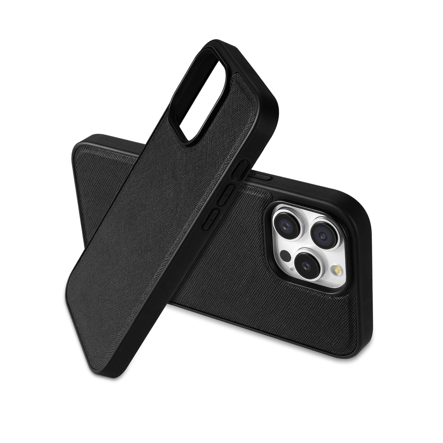 HELIX Heli-Lux Leather MagSafe Case with Protective Corners for iPhone 15 Pro - Black