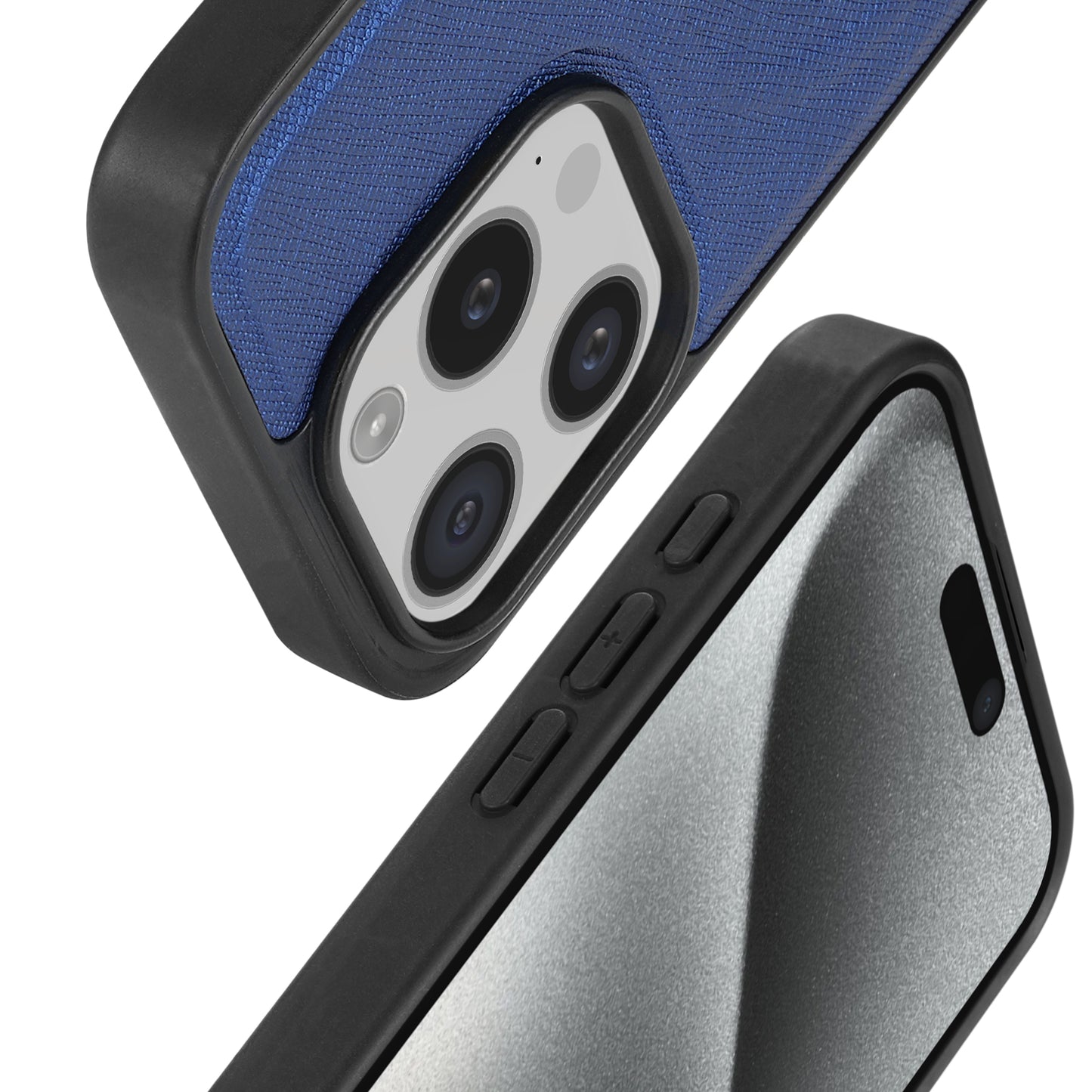HELIX Heli-Lux Leather MagSafe Case with Protective Corners for iPhone 15 Pro Max - Blue