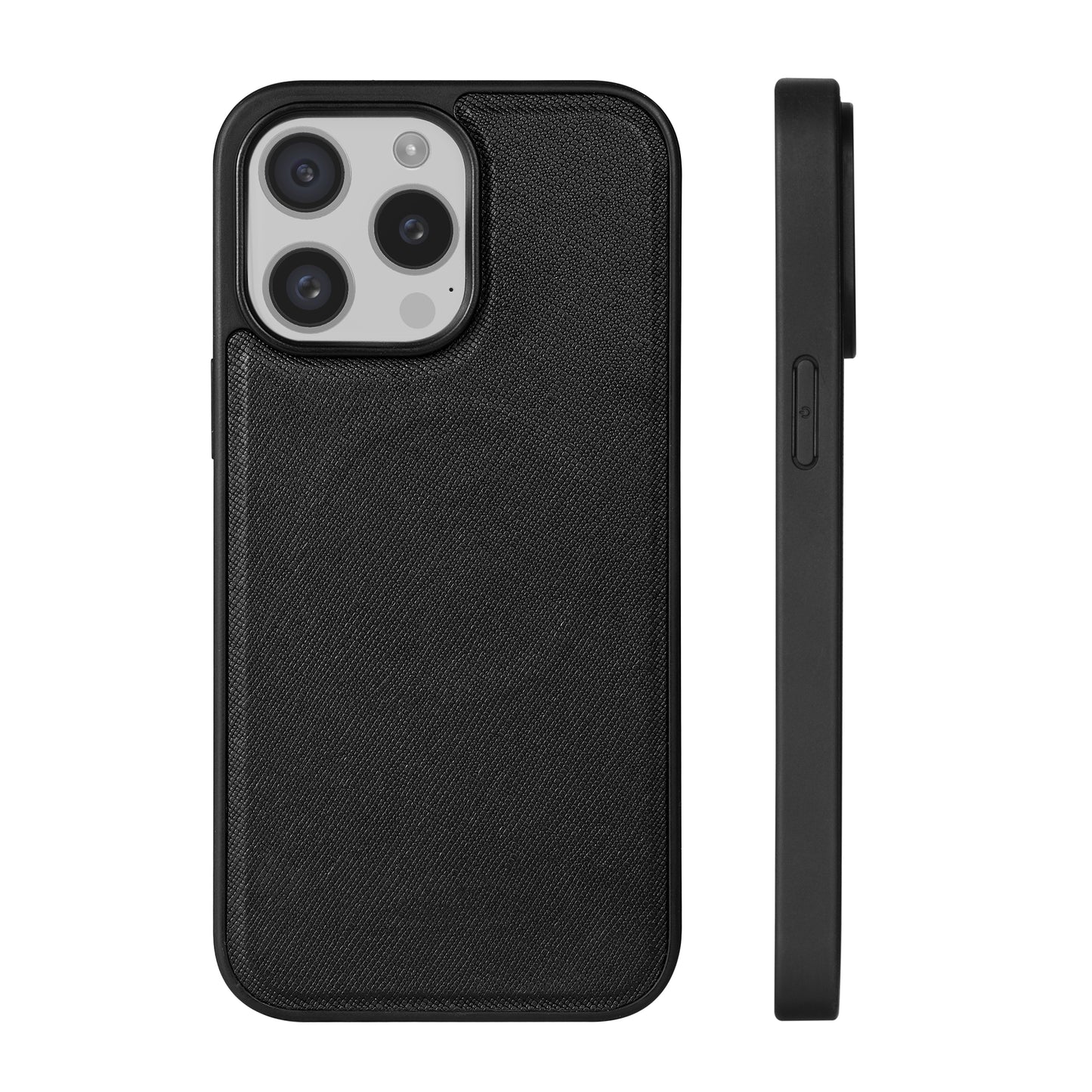 HELIX Heli-Lux Leather MagSafe Case with Protective Corners for iPhone 15 Pro Max - Black