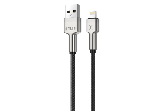 HELIX Ultra Fast Charging Zinc Alloy USB-A To Lightning Cable With Aluminum Alloy Shell, Double Nylon Braided  1.2M - HELICORD-UL