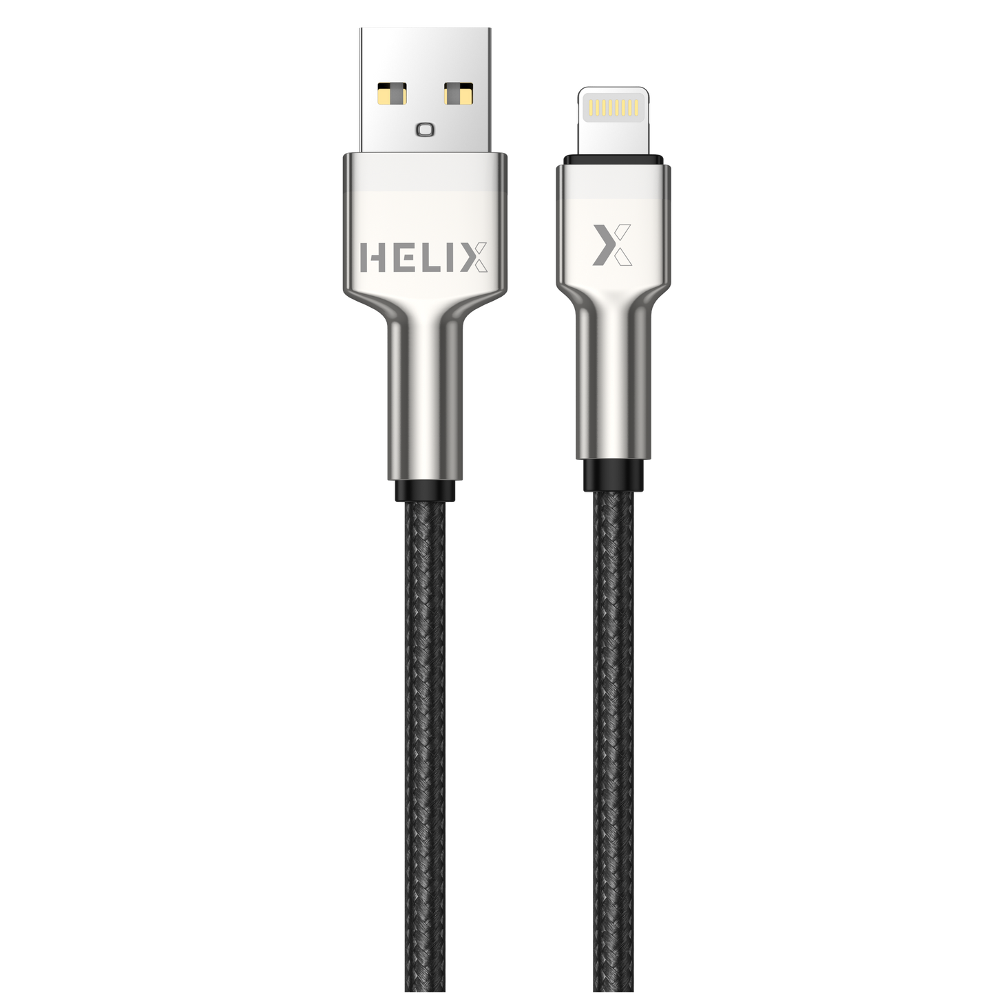HELIX Ultra Fast Charging Zinc Alloy USB-A To Lightning Cable With Aluminum Alloy Shell, Double Nylon Braided  1.2M - HELICORD-UL