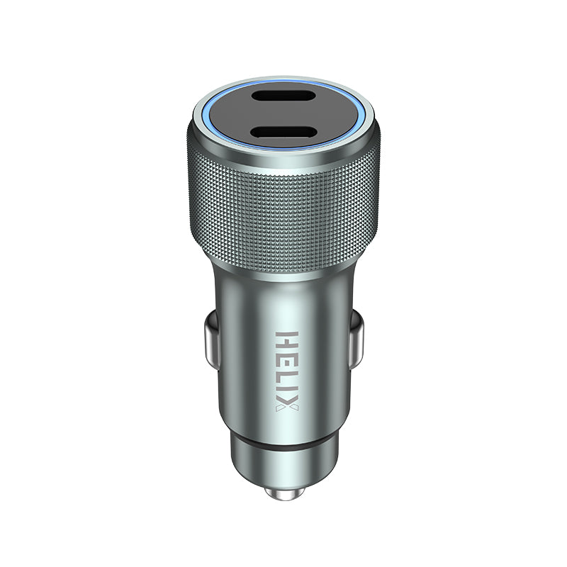 HELIX Dual USB-C Ultra Fast Car Charger – Ultra Durable 66W PD Adapter for 12V/24V Vehicles - HELIDRIVE-66W