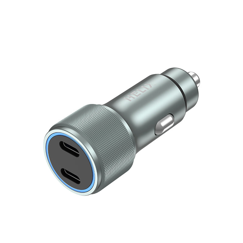 HELIX Dual USB-C Ultra Fast Car Charger – Ultra Durable 66W PD Adapter for 12V/24V Vehicles - HELIDRIVE-66W