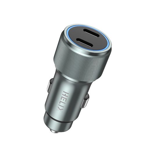 HELIX Dual USB-C Ultra Fast Car Charger – Ultra Durable 66W PD Adapter for 12V/24V Vehicles - HELIDRIVE-66W